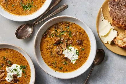 Gombaleves (Creamy Hungarian Mushroom Soup)